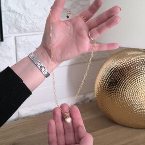 Collier cœur en Lépidolite