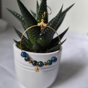 Boucles d’oreilles Azurite