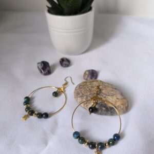 Boucles d’oreilles Azurite