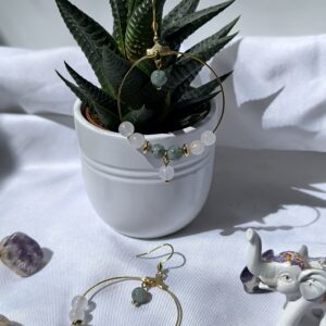 Créoles Jade Blanc et Vert