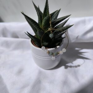 Créoles Jade Blanc et Vert