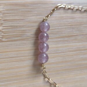 Bracelet chaine en Quartz Fraise