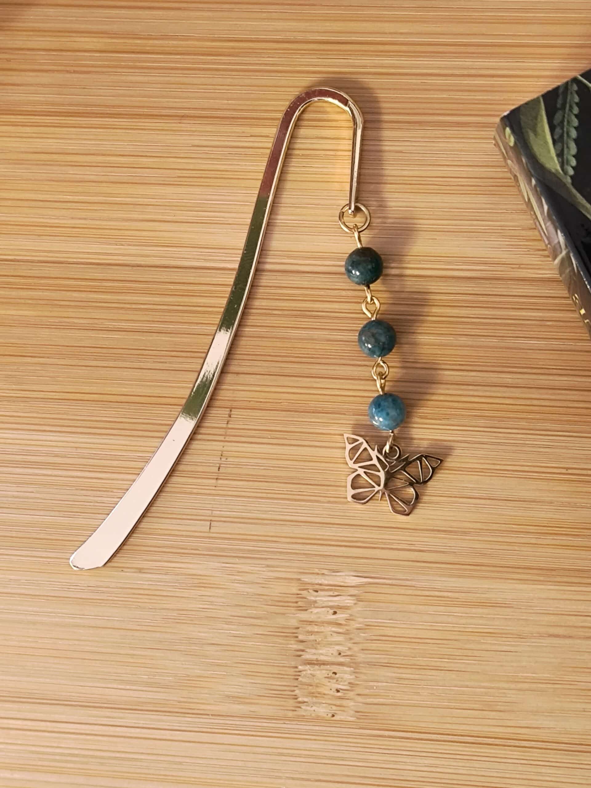 Marque page papillon et apatite, créé par Main de Crystal