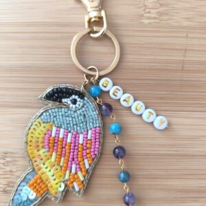 Bijou de Sac Perroquet – Apatite et Améthyste