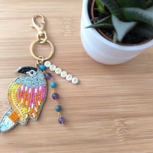 Bijou de Sac Perroquet – Apatite et Améthyste